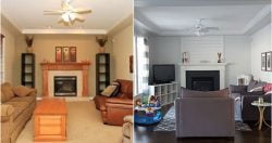 Living Room- Before and after